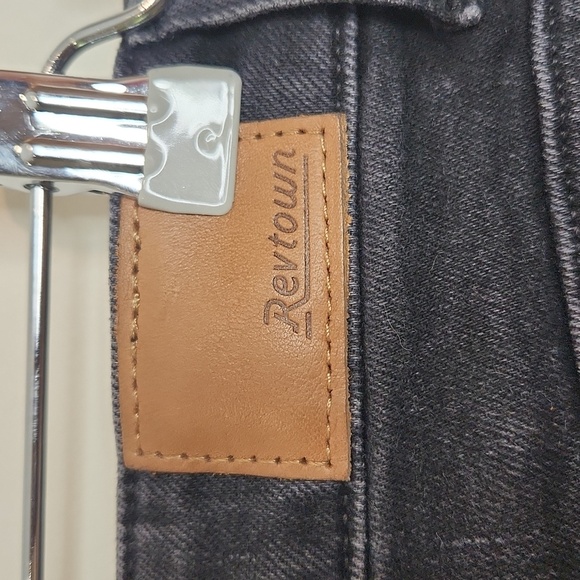 Revtown High Rise Stretch Decade Denim Jeans 28 Ankle Black Dark Wash - Picture 5 of 6